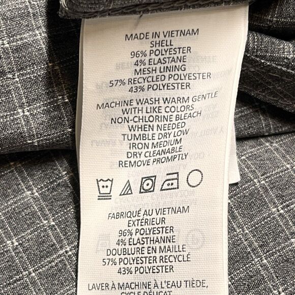 prAna Garvan Shirt Mens Large Gray Plaid Short Sleeve Vented Outdoor Hiking - Picture 9 of 10